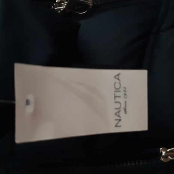 Nautica Faux Fur Trim Puffer Jacket in Navy Blue - Picture 11 of 15